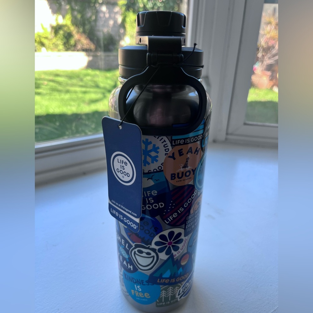 Life Is Good Silver Stainless Wide-Mouth Bottle Base